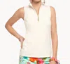 Spartina 449 Serena Half Zip Top In Pique Pearl White In White