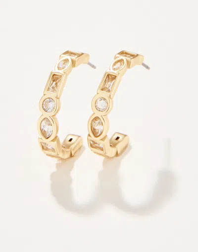 Spartina 449 Shine Bright Hoop Earrings Crystal In Gold