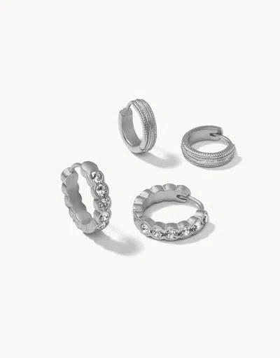 Spartina 449 Simple Hoop Earring Set In Silver