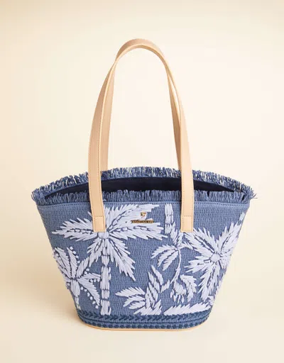 Spartina 449 Small Tote Ogeechee Blue Palm