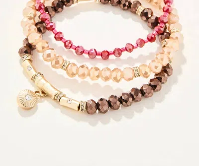 Spartina 449 Sparkle Stretch Bracelet In Pink/brown In Red