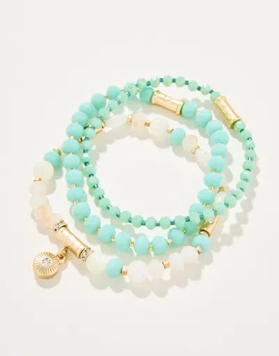 Spartina 449 Sparkle Stretch Bracelet Set Sea Foam Multi In Green