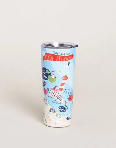 Spartina 449 Stainless Steel Drink Tumbler 22 Oz. Sea Islands In Blue
