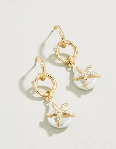 Spartina 449 Starfish Groupie Earrings Pearl In Gold