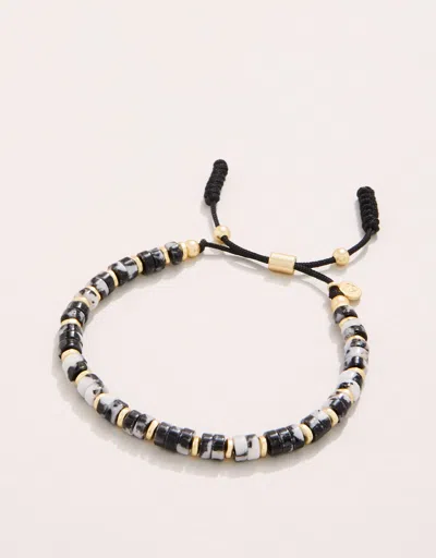 Spartina 449 Stone Slide Bracelet 5mm Marbled Black