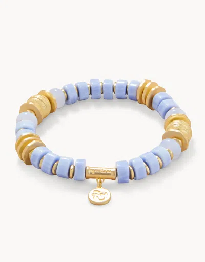 Spartina 449 Stone Stretch Bracelet 8mm Blue Chalcedony