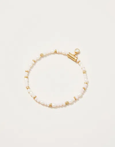 Spartina 449 Stretch Bracelet Gold/pearl In White