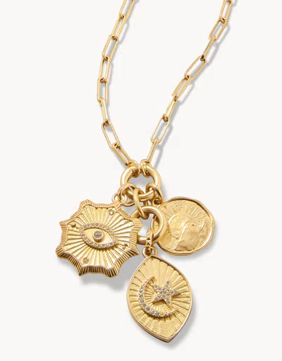 Spartina 449 Sun & Moon Charm Necklace In Gold