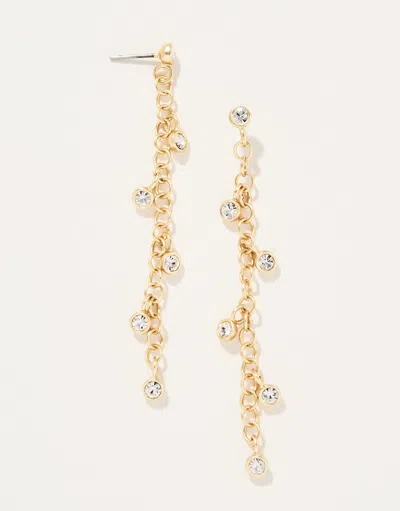 Spartina 449 Swinging Chain Earrings Crystal In Gold