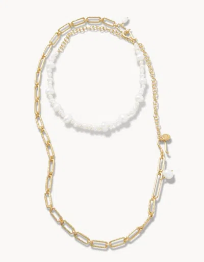 Spartina 449 Switch Necklace - 36" In Pearl In Silver
