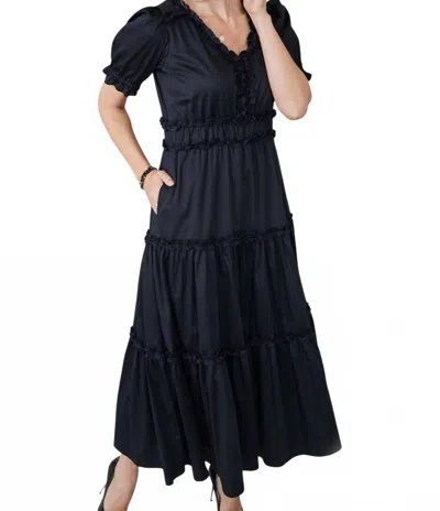 Spartina 449 Valerie Midi Dress In Black In Multi