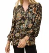 Spartina 449 Wilenna Ruffle Blouse In Guerard Estate Bird In Multi