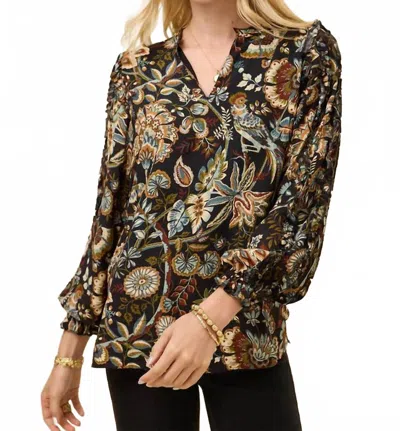 Spartina 449 Wilenna Ruffle Blouse In Guerard Estate Bird In Multi