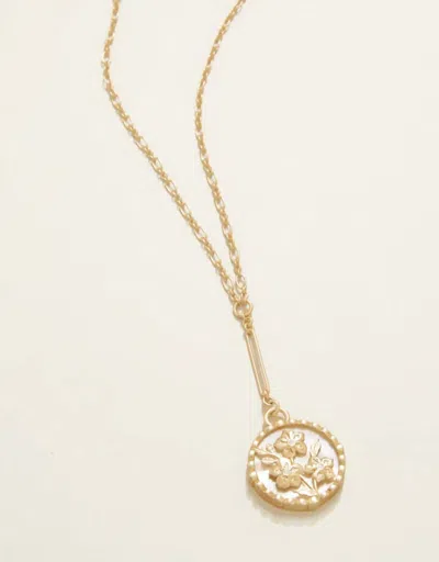Spartina 449 Azalea Necklace 17" Mother-of-pearl In Gold