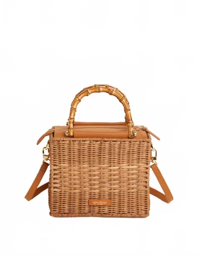 Spartina 449 Women's Bamboo Rattan Satchel In Nutmeg In Brown