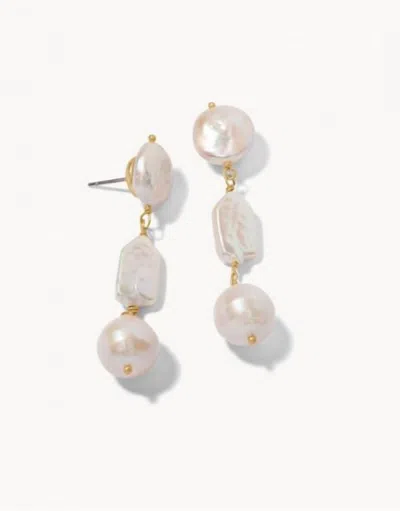 Spartina 449 Women's Dangle Earrings In Pearl In Beige
