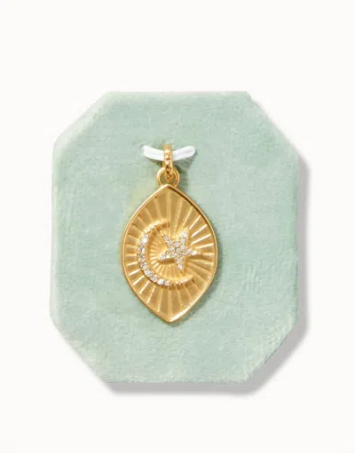 Spartina 449 Women's Dreamer Charm Moon Star/crystal Pendant In Gold