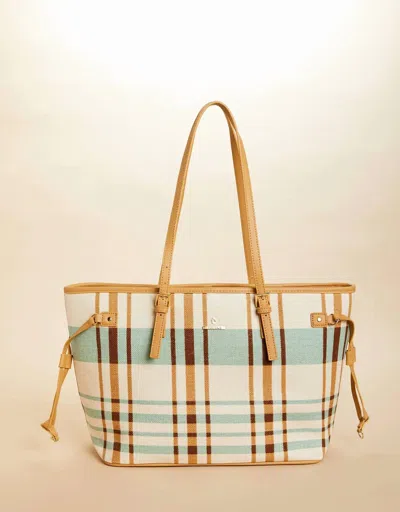 Spartina 449 Women's Jetsetter Tote Kalalanta Bag In Plaid Cream In Multi