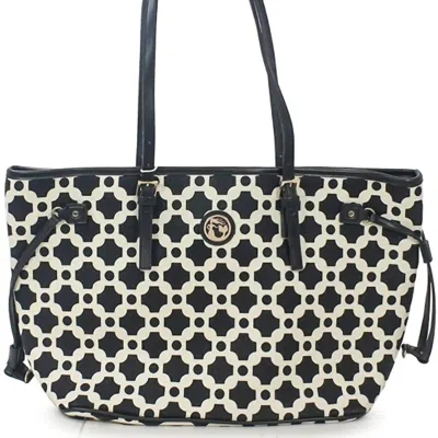 Spartina 449 Women's May River Jetsetter Tote Bag In Black & White In Multi