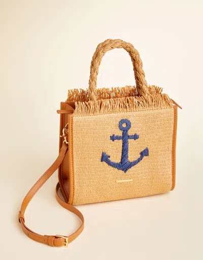 Spartina 449 Woven Straw Dune Satchel Anchor