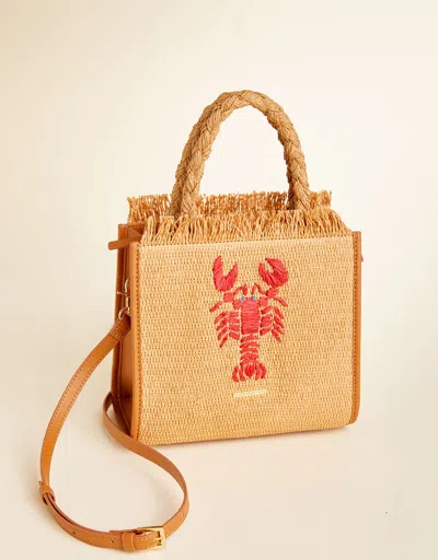 Spartina 449 Woven Straw Dune Satchel Lobster
