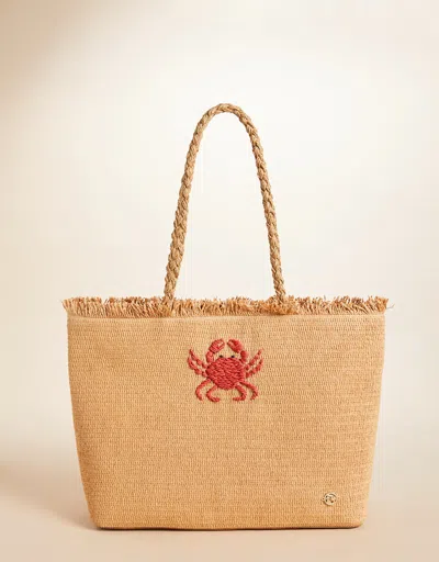 Spartina 449 Woven Straw Tote Hamilton Crab