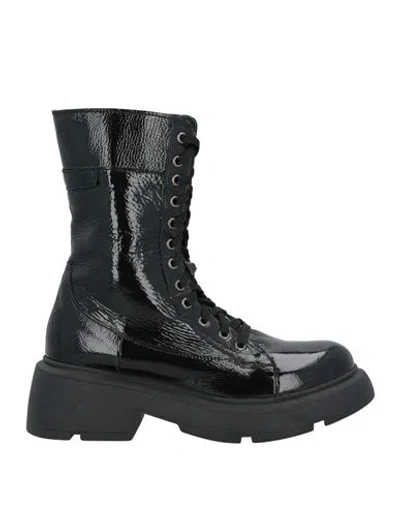 Spatarella Woman Ankle Boots Black Size 8 Leather