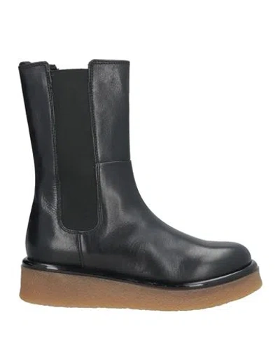 Spazio Corridoni 1 Milano Woman Ankle Boots Black Size 6 Leather