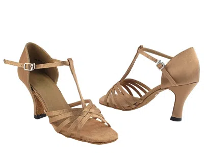 Spazio Women S-1612 Spool Heel Sandals In Brown