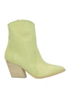 Spaziomoda Woman Ankle Boots Green Size 7 Leather In Green