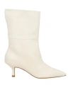 Spaziomoda Woman Ankle Boots Ivory Size 7 Leather In White