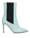 Spaziomoda Woman Ankle Boots Sky Blue Size 8 Leather In Blue