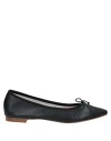 Spaziomoda Woman Ballet Flats Black Size 8 Soft Leather In Black