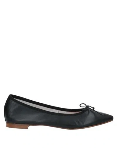 Spaziomoda Woman Ballet Flats Black Size 8 Soft Leather