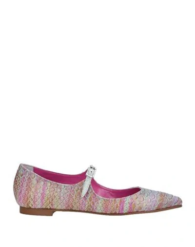 Spaziomoda Woman Ballet Flats Fuchsia Size 8 Soft Leather In Pink