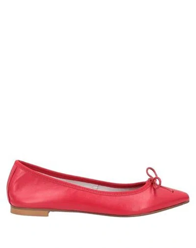 Spaziomoda Woman Ballet Flats Red Size 7 Soft Leather In Red
