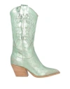 Spaziomoda Woman Boot Light Green Size 7 Leather In Green