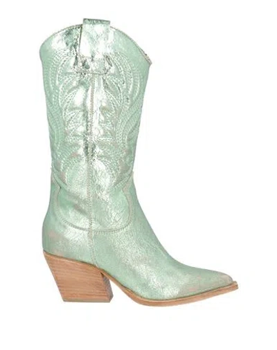 Spaziomoda Woman Boot Light Green Size 7 Leather