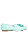 Spaziomoda Woman Loafers Light Green Size 8 Soft Leather