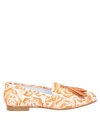 Spaziomoda Woman Loafers Orange Size 8 Soft Leather In Orange