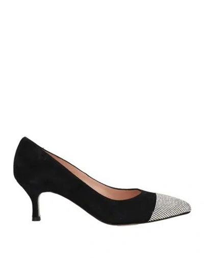 Spaziomoda Woman Pumps Black Size 8 Leather