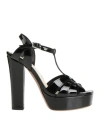 Spaziomoda Woman Sandals Black Size 8 Leather
