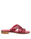 Spaziomoda Woman Sandals Burgundy Size 5 Soft Leather In Red