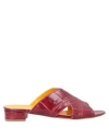 Spaziomoda Woman Sandals Burgundy Size 8 Soft Leather In Red