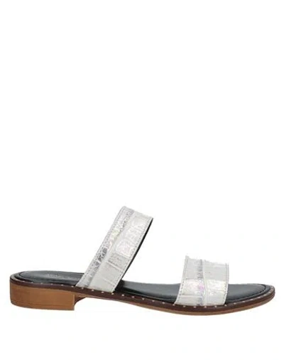 Spaziomoda Woman Sandals White Size 8 Soft Leather