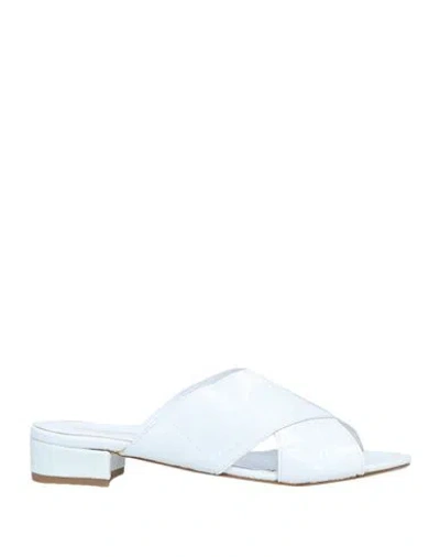 Spaziomoda Woman Sandals White Size 8 Soft Leather
