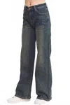 Special A High Rise Straight Leg Jeans In Dark Wash In Blue