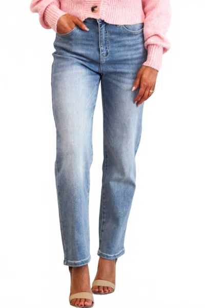 Special A Mattie High Rise Mom Straight Leg Jeans In Medium Wash In Multi