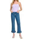 Special A Tummy Control Kick Flare Jeans With Ruffle Hem In Medium Wash In Multi