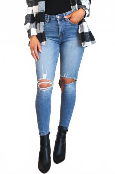 Special A Zoe Distressed Skinny Jeans In Blue